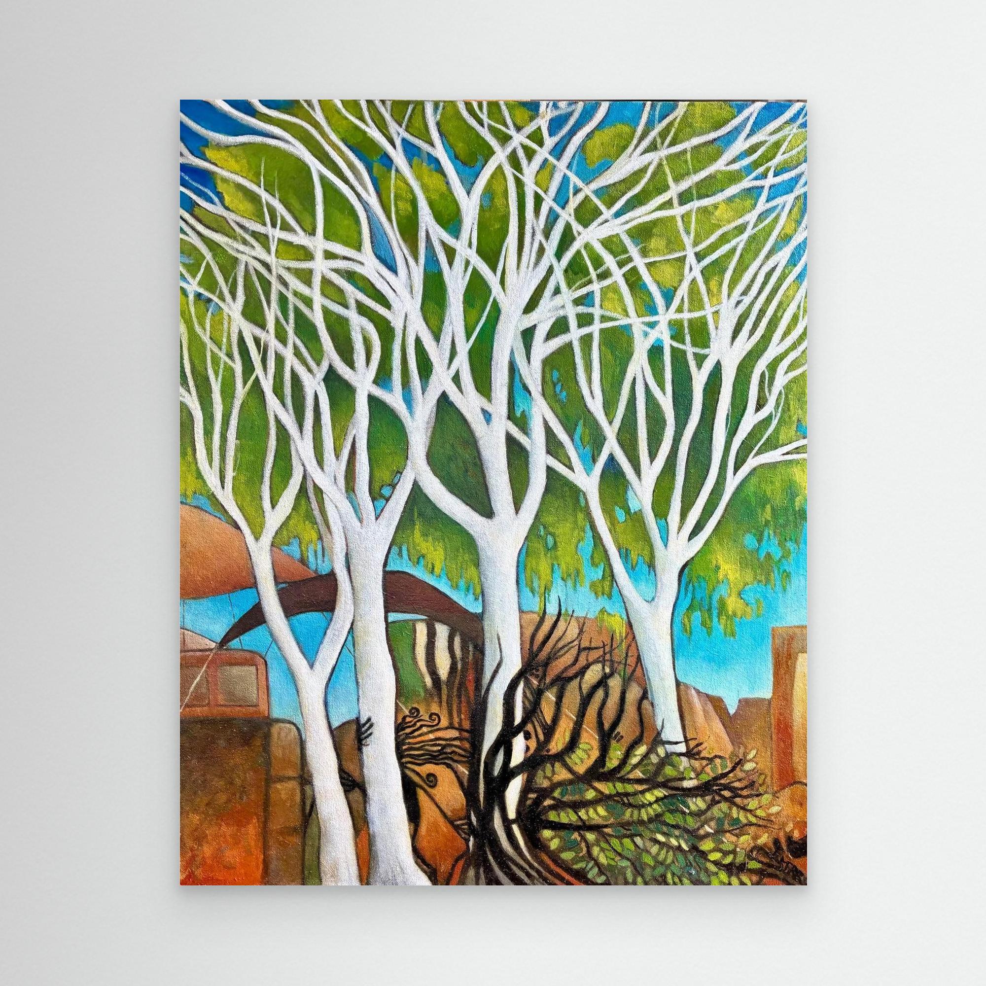 Ghost gum trees at Uluru