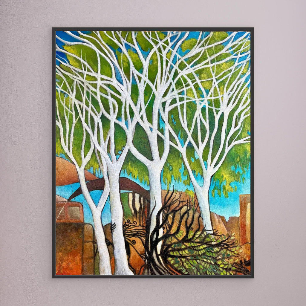 Ghost gum trees at Uluru